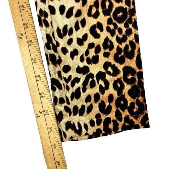 Verge Girl Pants Womens 10 Brown Cheetah Print 90’s Afterparty Stretch Pull On - Picture 14 of 16